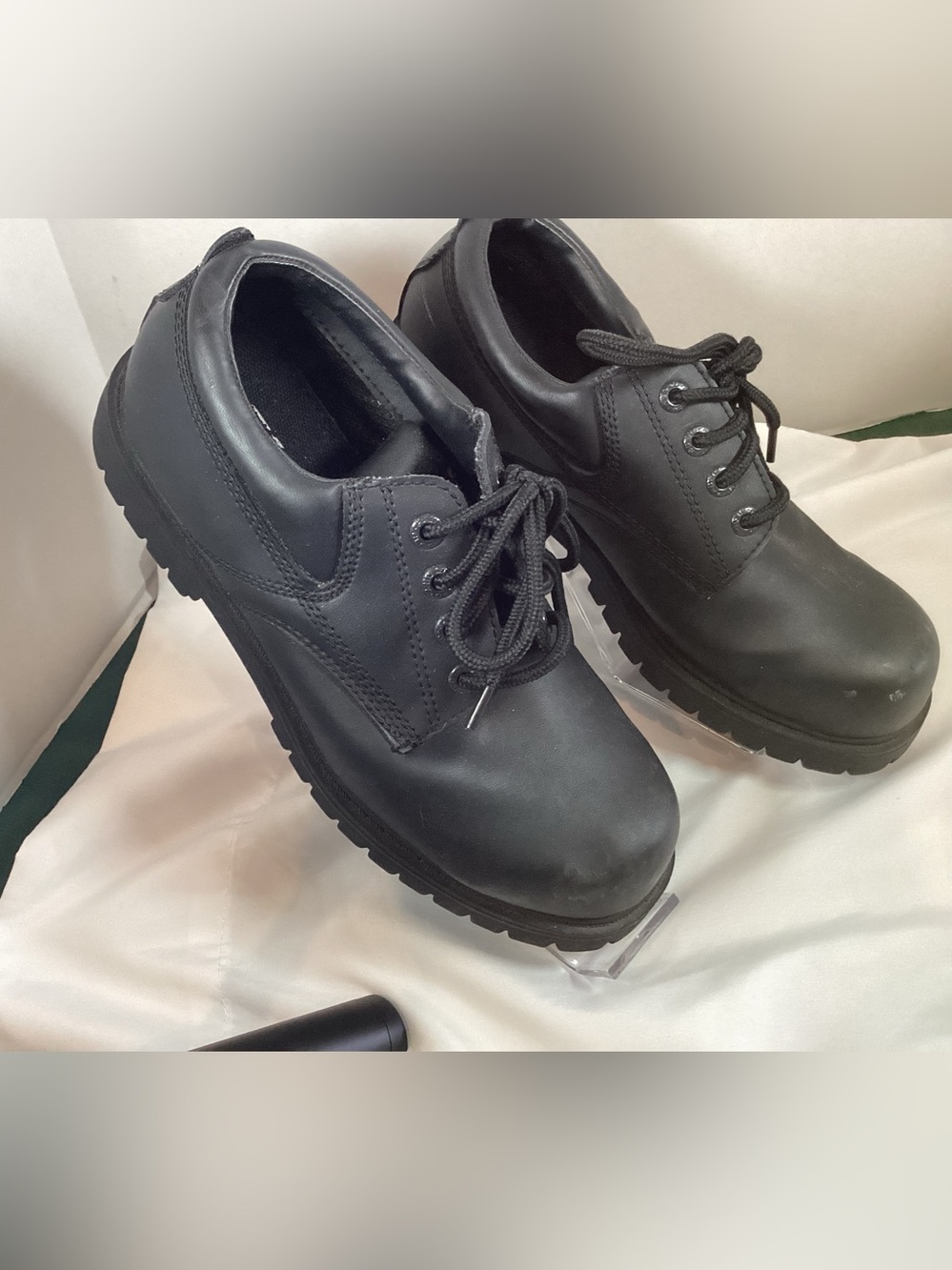 Black Lace-Up ,  Work Shoes ,Size 8 Mens